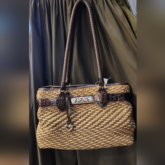 Brighton Handbags - Brighton Brown and Tan Straw Purse